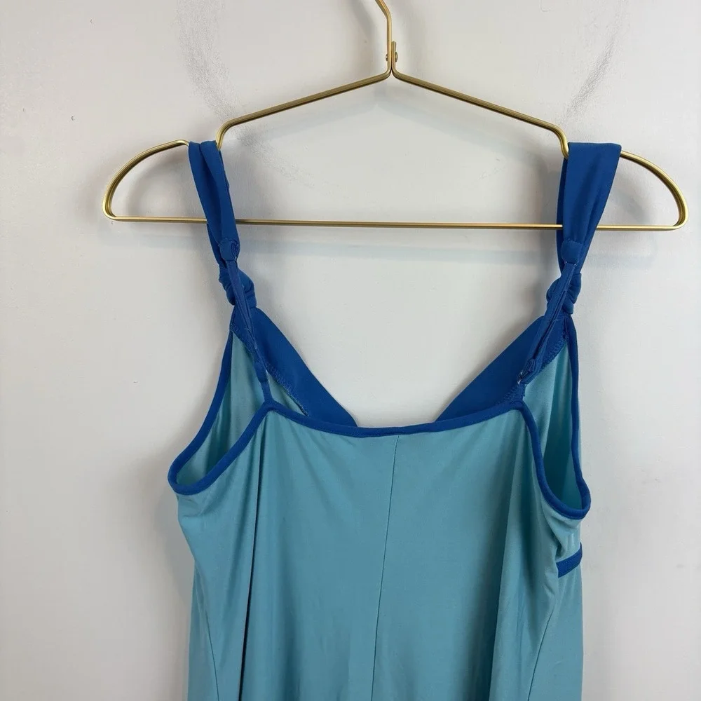 Y2K‎ Maidenform Colorblock Blue Green Dress Slip Babydoll Size Large